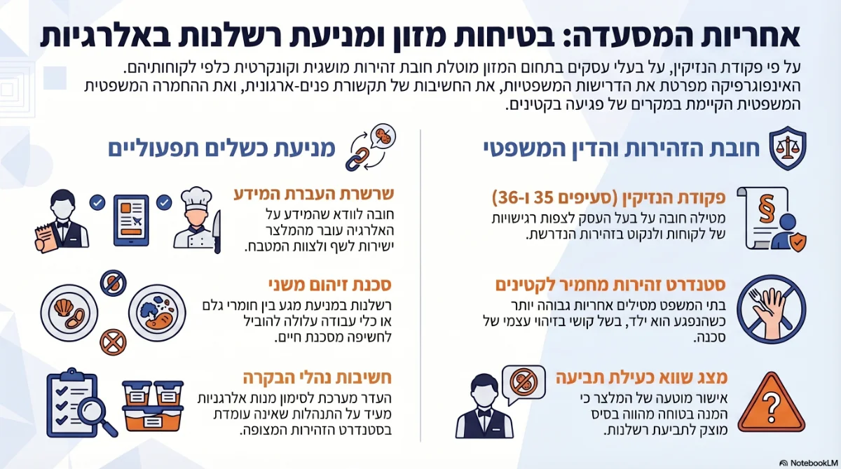 רשלנות מסעדות אלרגיות