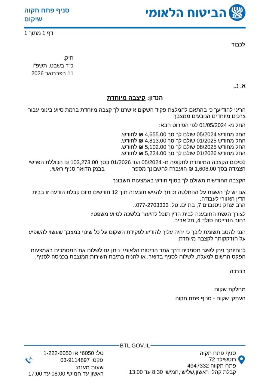 קצבה חודשית כוללת בסך 9,258 ש”ח לכל החיים בעקבות תאונת דרכים בעבודה עו״ד אימבר גולן פרטוש
